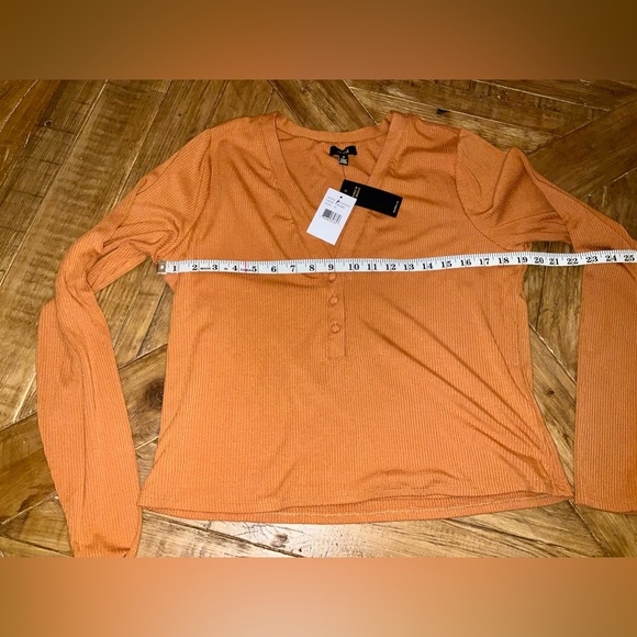 AFRM Arbor ribbed henley top - size 1x - nwt in the color caramel - Picture 10 of 11